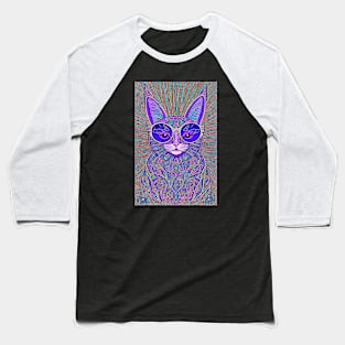 Cosmos Cat Wearing Sunglasses- Hubble! Baseball T-Shirt